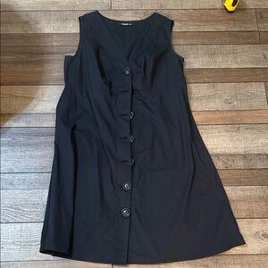 eShakti Black Button-Front Midi Dress